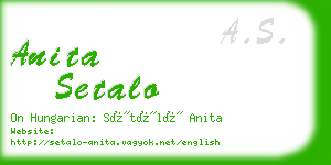 anita setalo business card
